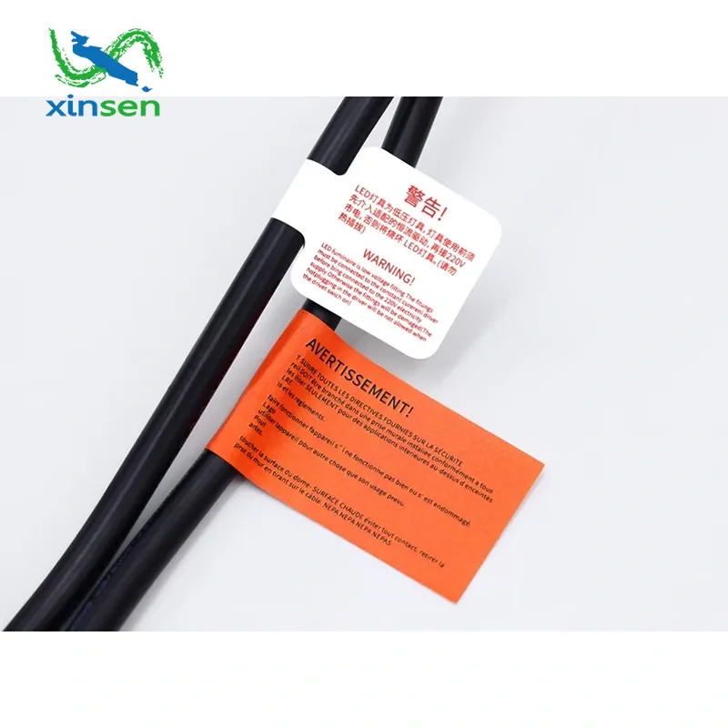 Etiqueta antiderrapante do cabo de alimentação