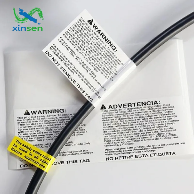 Etiqueta à prova d'água para cabos domésticos